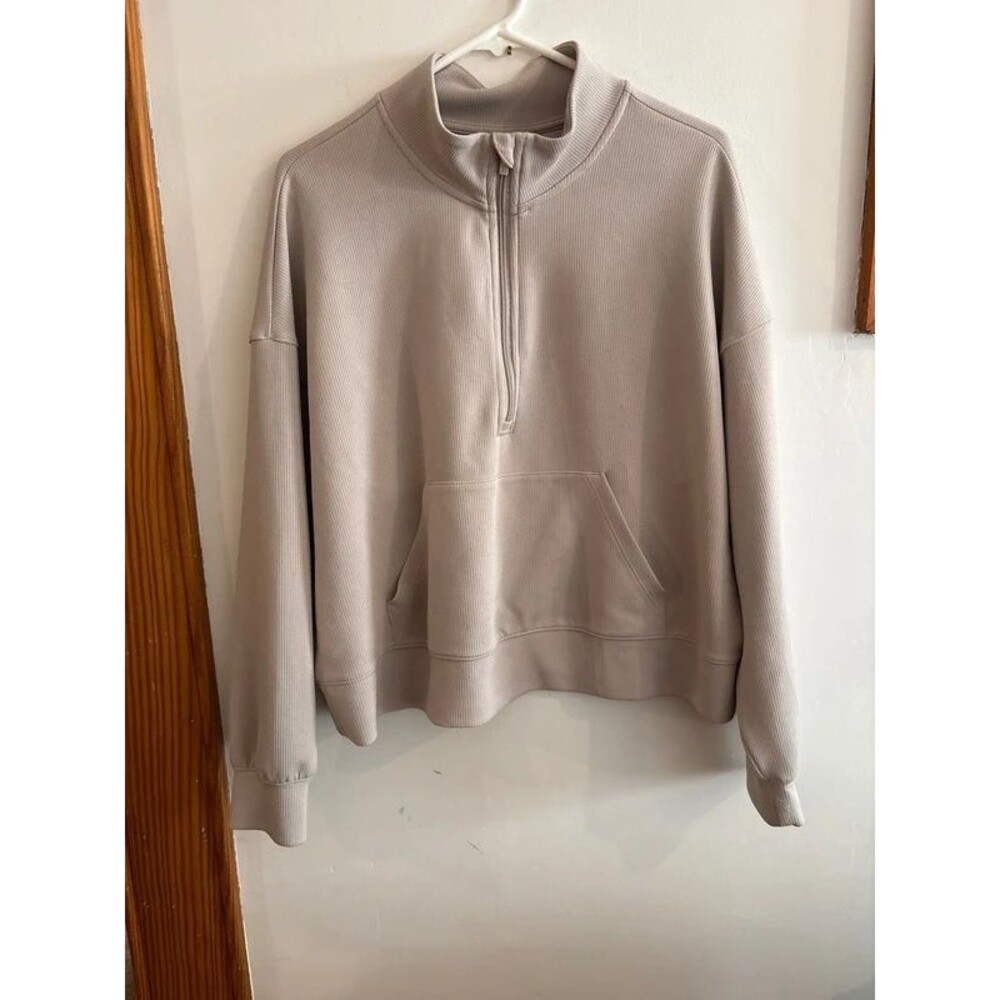 All In MotionRibbed Cropped Sweatshirt Cream XXL